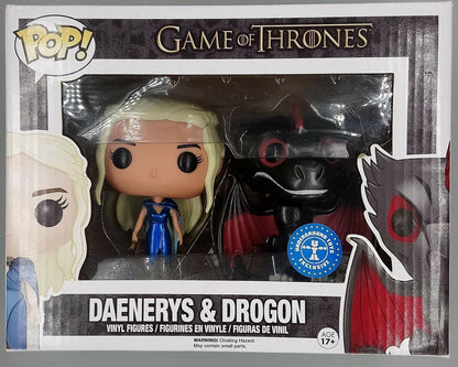 [2 Pack] Daenerys & Drogon - Metallic Game of Thrones Funko POP - Box Damaged