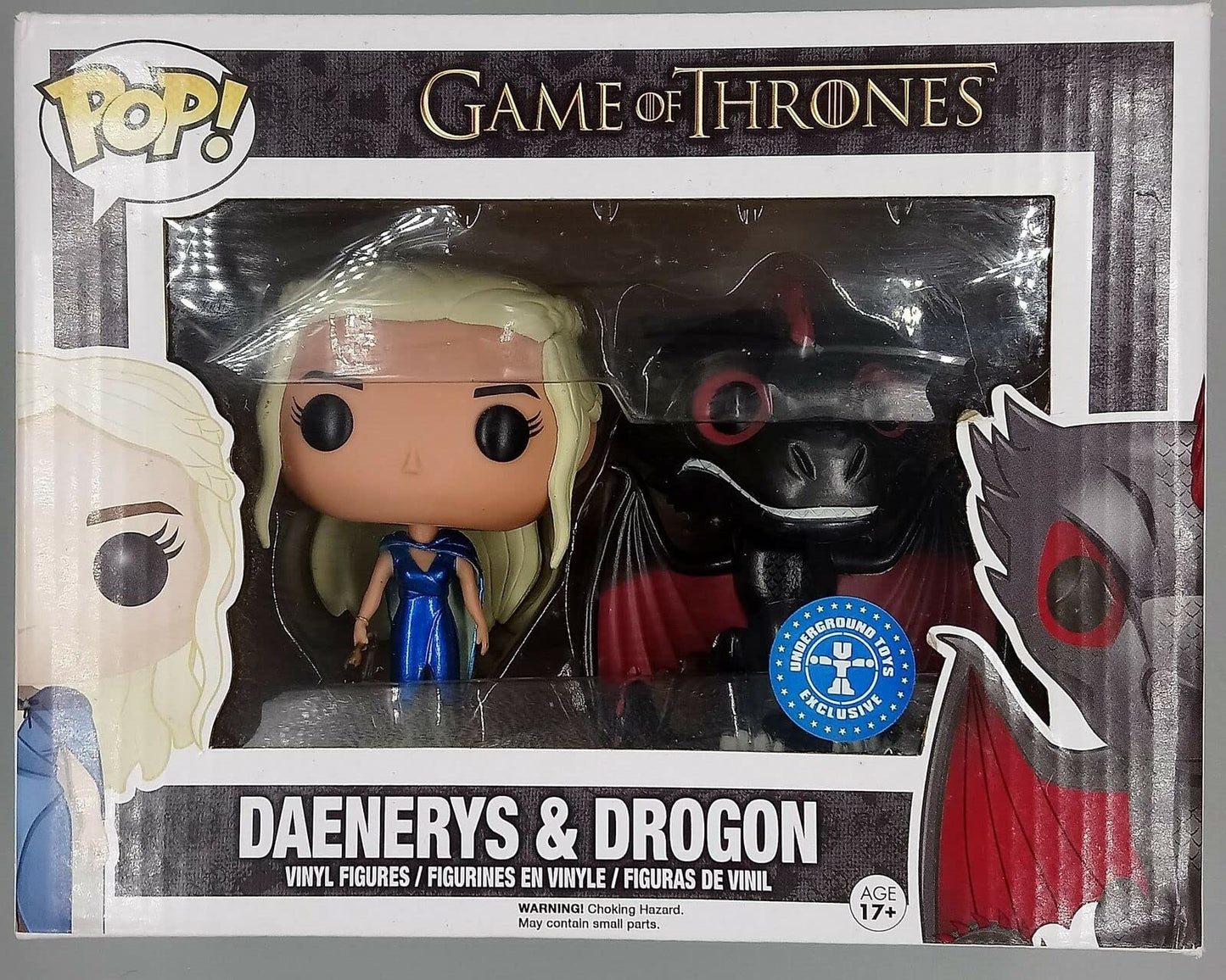 [2 Pack] Daenerys & Drogon - Metallic Game of Thrones Funko POP - Box Damaged
