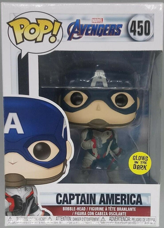 #450 Captain America Team Suit Glow Marvel Avengers Endgame Funko POP