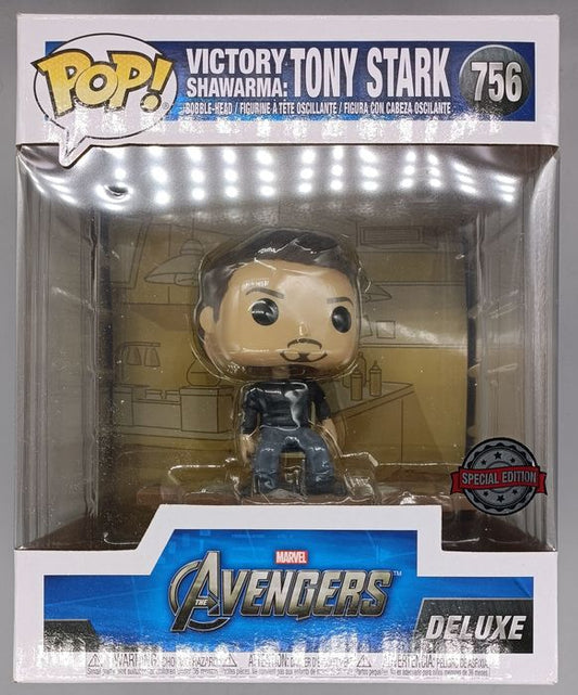 #756 Victory Shawarma: Tony Stark - Deluxe - Marvel Box Damaged Funko POP