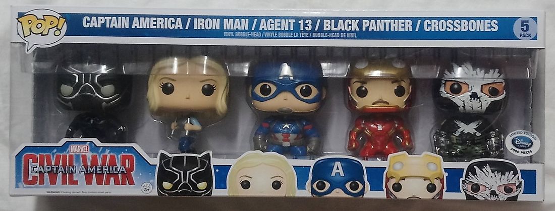 [5 Pack] Marvel Captain America Civil War Iron Man Agent 13 Funko POP