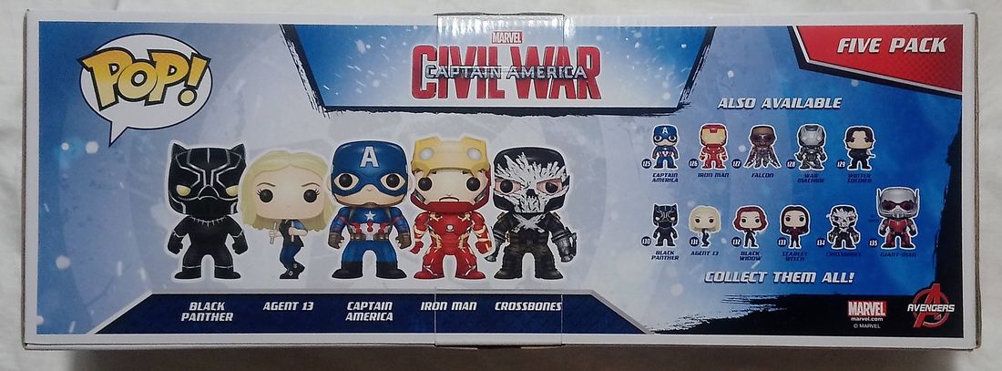[5 Pack] Marvel Captain America Civil War Iron Man Agent 13 Funko POP