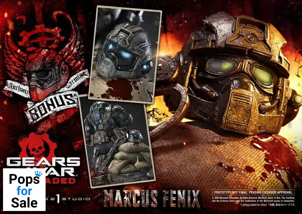 Gears of War: Reloaded Real Elite Masterline Series Statue 1/3 Marcus Fenix Ultimate Bonus Version 97 cm
