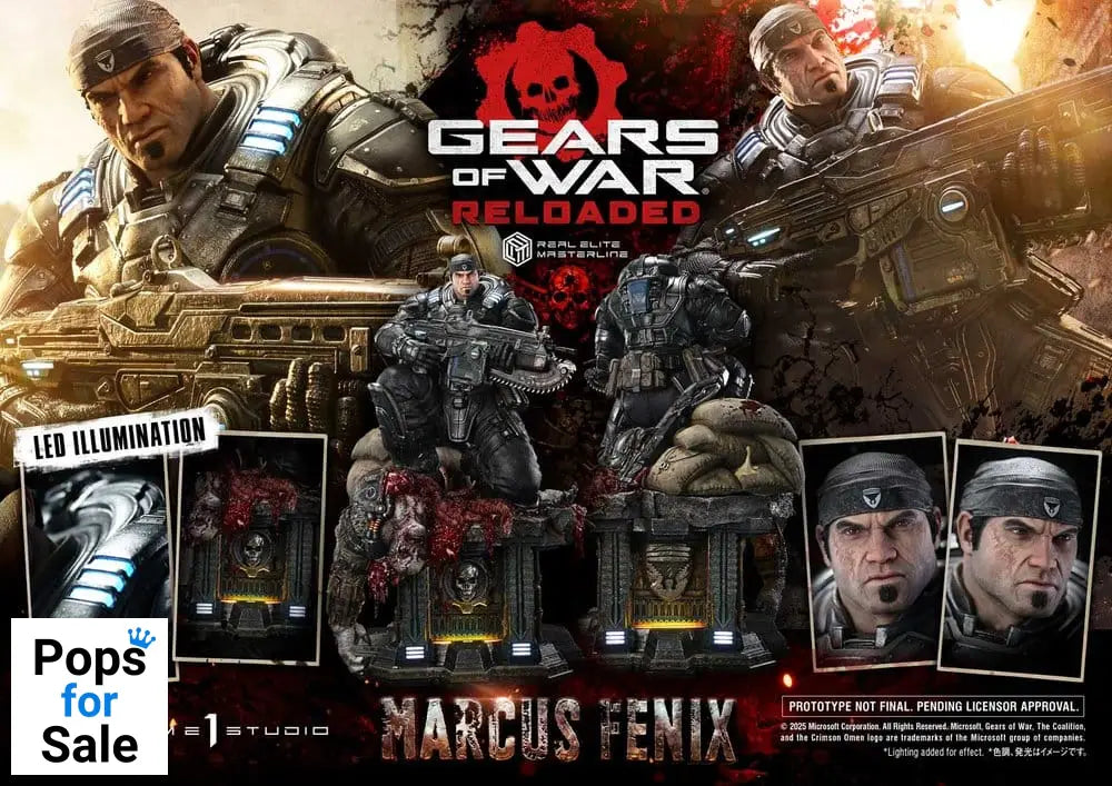 Gears of War: Reloaded Real Elite Masterline Series Statue 1/3 Marcus Fenix Ultimate Version 97 cm
