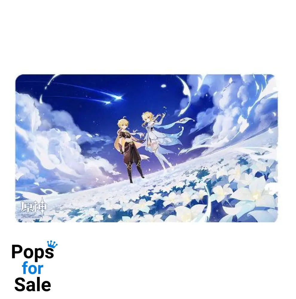 Genshin Impact Twin Stars on Floral Sea Mousepad Traveler - Aether & Lumine 70 x 40 cm