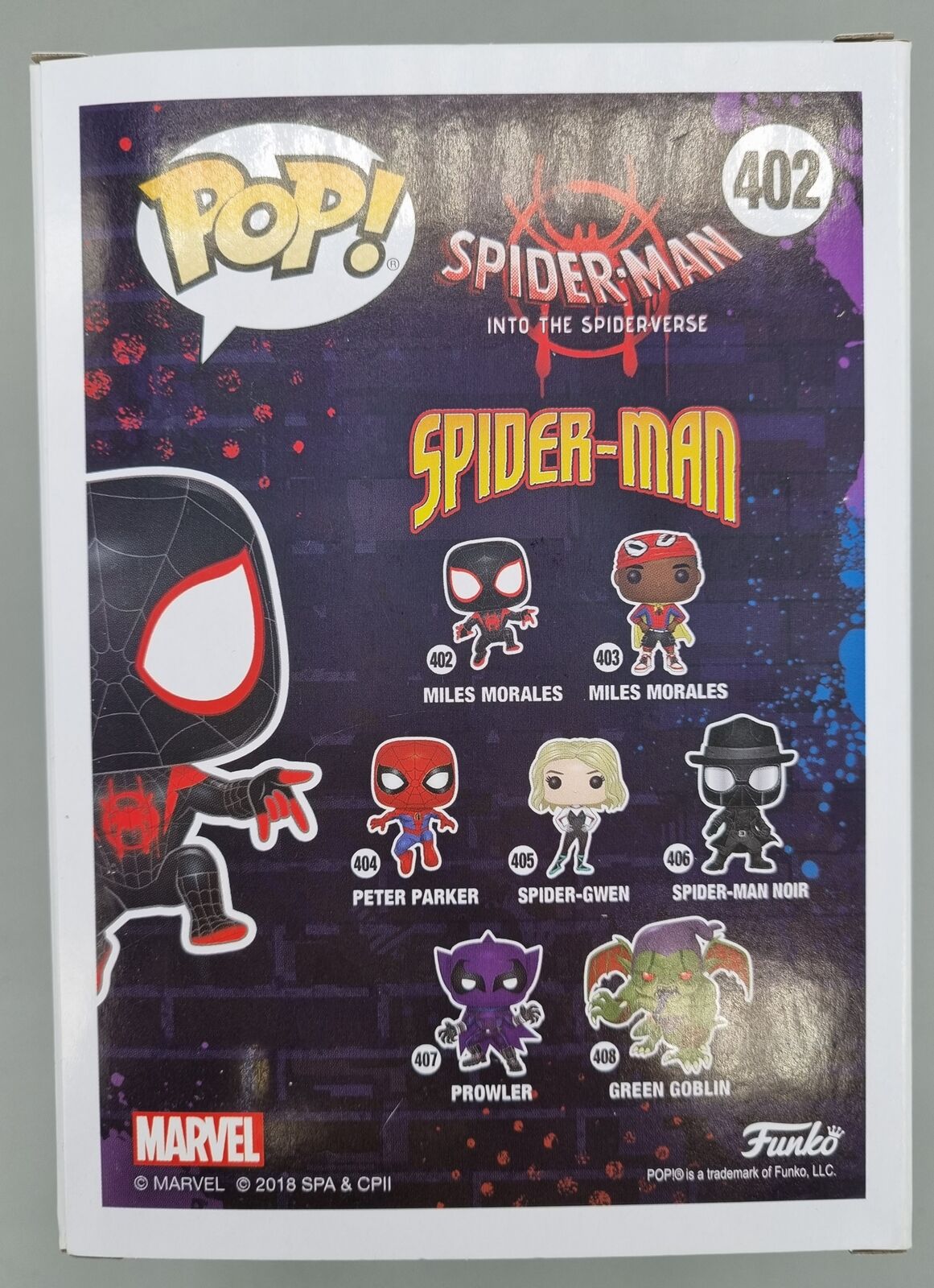 #402 Miles Morales - Marvel Spiderman Into the Spiderverse Funko POP