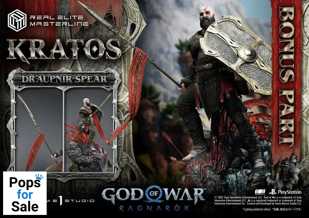God of War: Ragnarok Real Elite Masterline Series Statue 1/3 Kratos Ultimate Bonus Version 95 cm