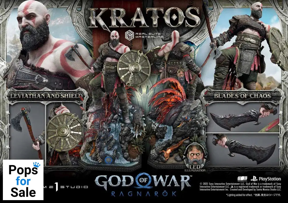 God of War: Ragnarok Real Elite Masterline Series Statue 1/3 Kratos Ultimate Version 95 cm