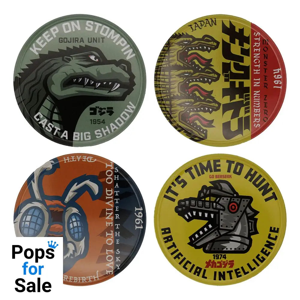 Godzilla Coaster 4-Pack Glasses & Coasters