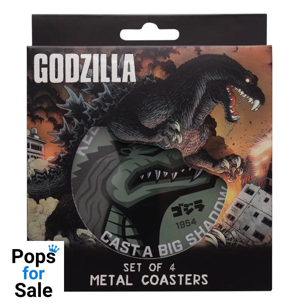 Godzilla Set of 4 Printed Metal Coasters Coasters