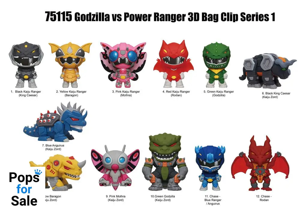 Godzilla vs. Power Rangers 3D PVC Bag Clips Series 1 Display (24)