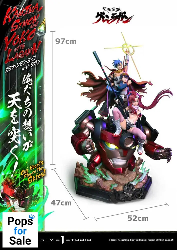 Gurren Lagann Ultimate Premium Masterline Series Statue 1/4 Kamina, Simon & Yoko with Lagann 97 cm
