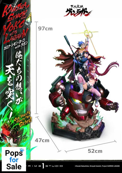 Gurren Lagann Ultimate Premium Masterline Series Statue 1/4 Kamina, Simon & Yoko with Lagann Deluxe Bonus Version 97 cm