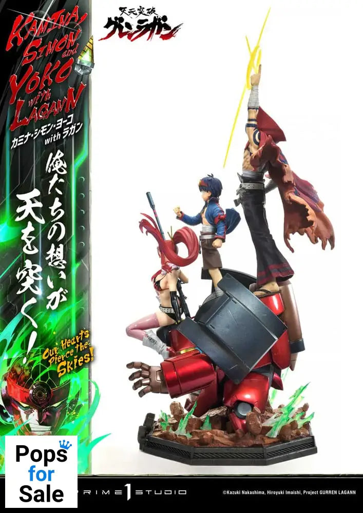 Gurren Lagann Ultimate Premium Masterline Series Statue 1/4 Kamina, Simon & Yoko with Lagann Deluxe Bonus Version 97 cm