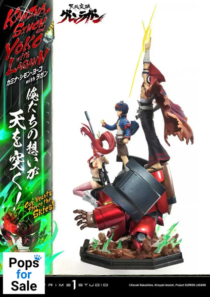 Gurren Lagann Ultimate Premium Masterline Series Statue 1/4 Kamina, Simon & Yoko with Lagann Deluxe Bonus Version 97 cm