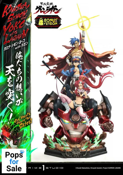 Gurren Lagann Ultimate Premium Masterline Series Statue 1/4 Kamina, Simon & Yoko with Lagann Deluxe Bonus Version 97 cm