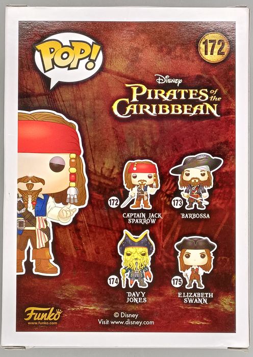#172 Captain Jack Sparrow Disney Pirates of the Caribbean Damaged Box Funko POP