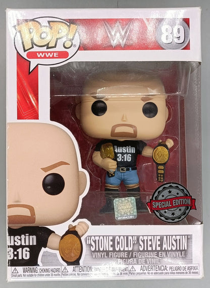 89 Stone Cold Steve Austin (2 Belts) - WWE - Funko POP - Box Damaged