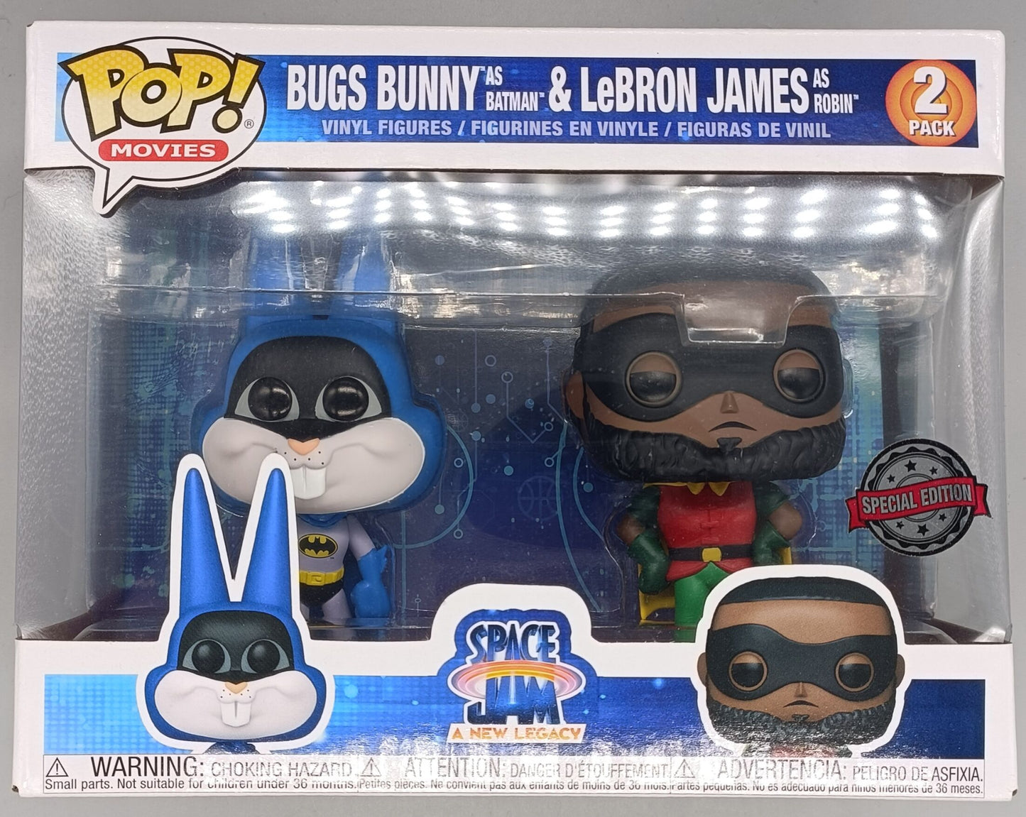 [2 Pack] Bugs Bunny & LeBron James (as Batman & Robin) - Space Jam Funko POP