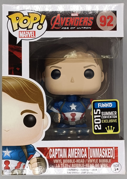 #92 Captain America (Unmasked) Marvel Avengers - 2015 Box Damaged Funko POP