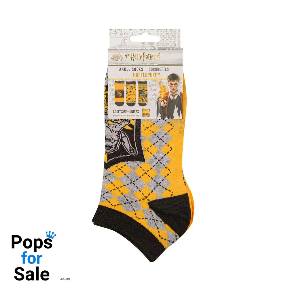 Harry Potter Ankle Socks 3-Pack Hufflepuff