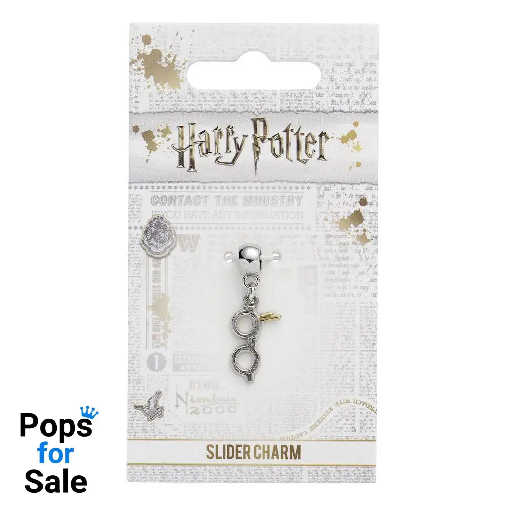 Harry Potter Charm Lightning Bolt with Glasses (silver plated)