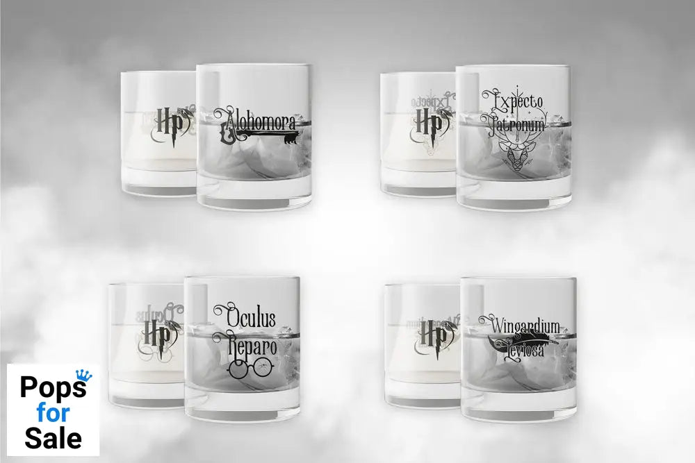 Harry Potter Crystal Glasses 4-Pack Spells