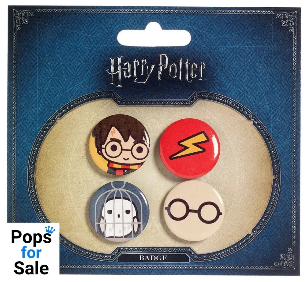 Harry Potter Cutie Button Badge 4-Pack Harry Potter & Hedwig Pins & Brooches