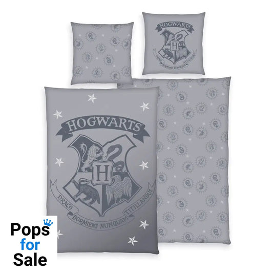 Harry Potter Duvet Set Grey 135 x 200 cm / 80 x 80 cm