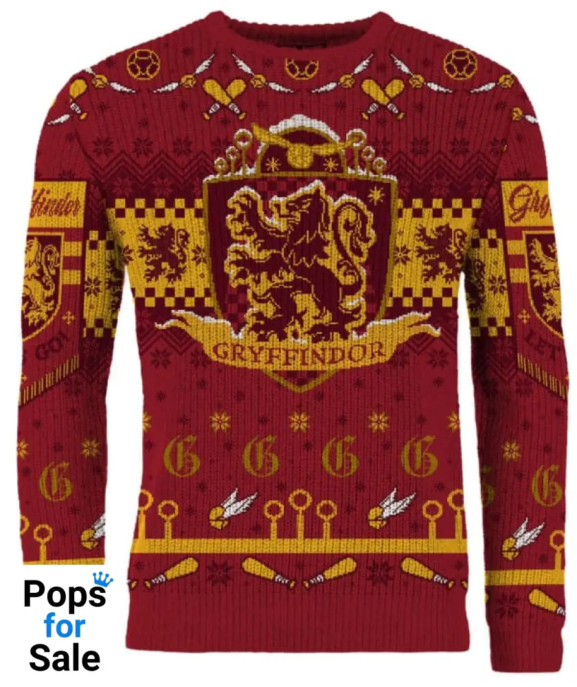 Harry Potter: Gryffindor Quidditch Christmas Jumper (Size: S)