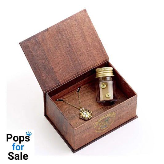 Harry Potter: Hermoine Potions Time Turner Necklace and Earrings Gift Set (Golden Tone)