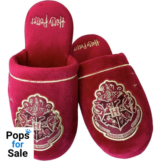 Harry Potter: Hogwarts Gold on Burgundy Ladies Slippers (Size UK 5-9 / EU 38-43).