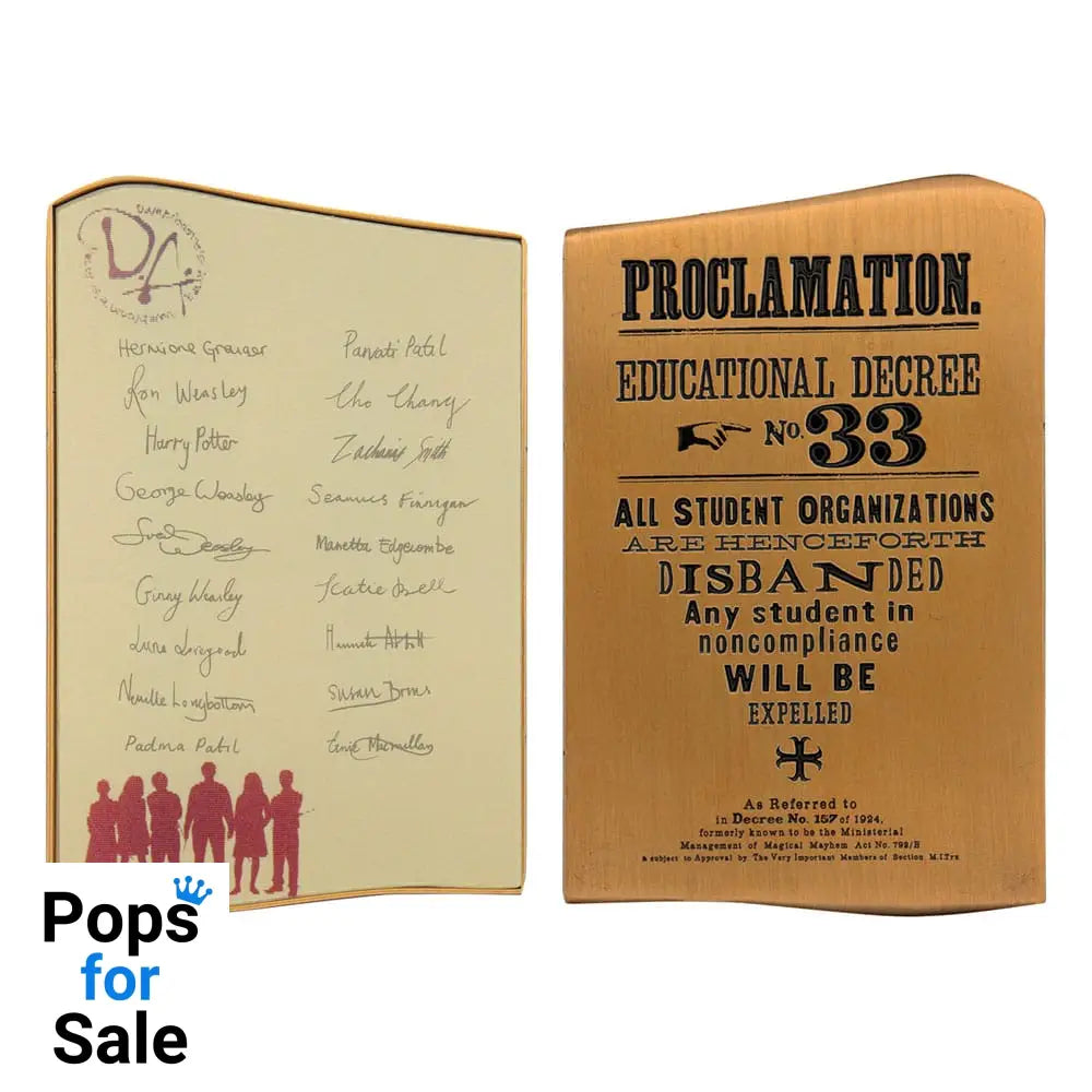 Harry Potter Ingot Dumbledore’s Army Limited Edition Coins