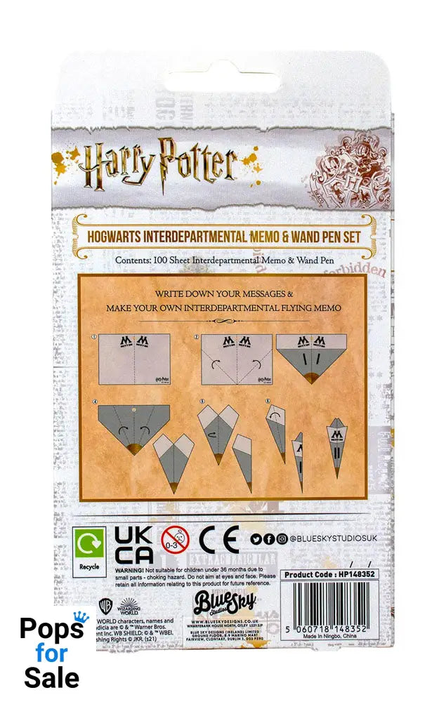 Harry Potter Interdepartmental Memo with Wand Pen Set Hogwarts