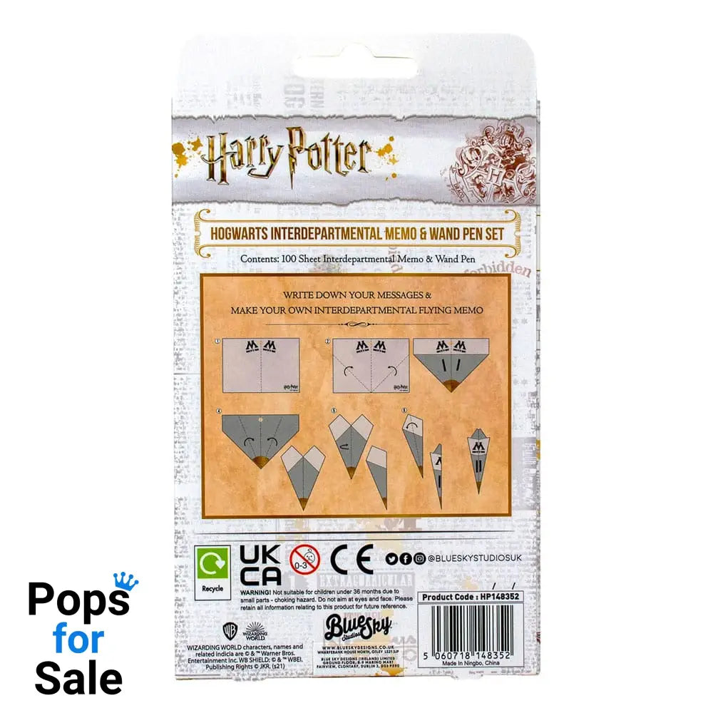 Harry Potter Interdepartmental Memo with Wand Pen Set Hogwarts