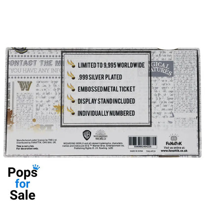Harry Potter Limited Edition.999 Silver Plated Replica Quidditch World Cup Ticket Ticket