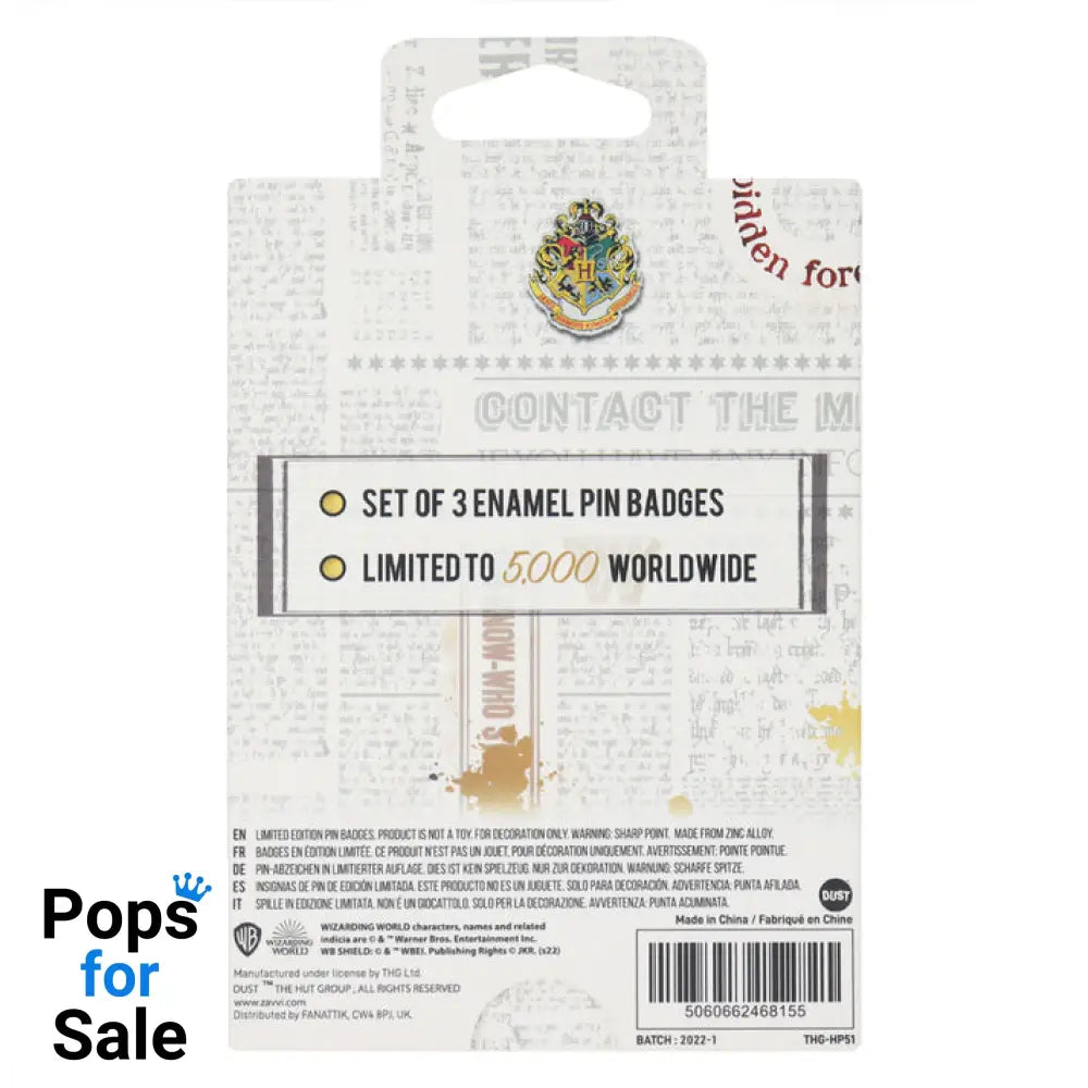 Harry Potter Limited Edition Potions Triple Pin Badge Set 3 Pack of Pins