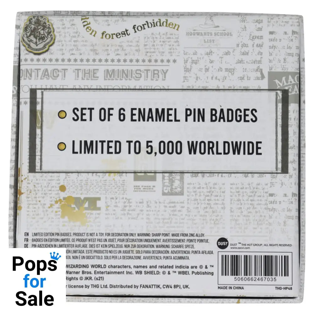 Harry Potter Limited Edition Set of 6 Triwizard Tournament Pin Badges 6 Pack of Pins