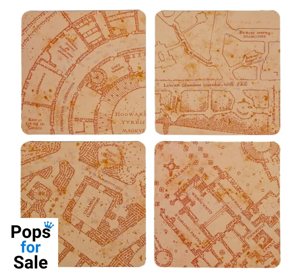 Harry Potter: Marauder’s Map Heat Changing Coasters (4pcs)