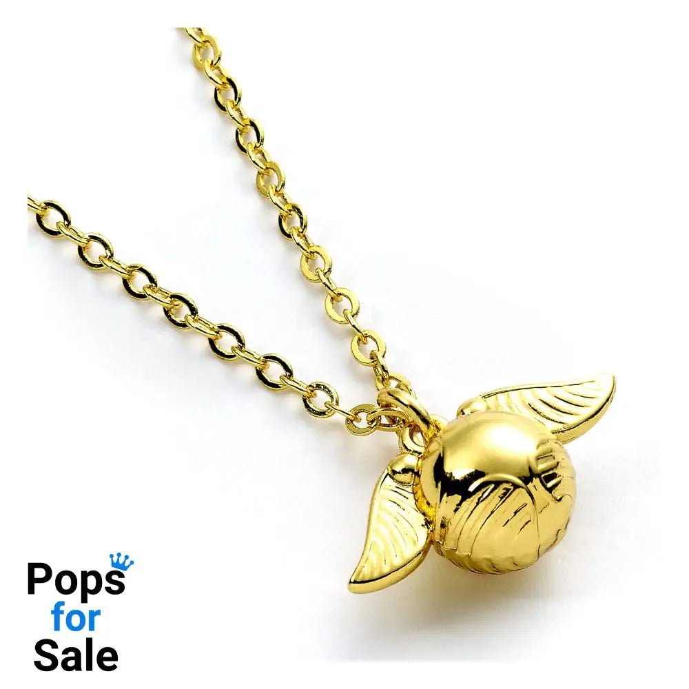 Harry Potter Necklace Golden Snitch Charm (Golden Tone)