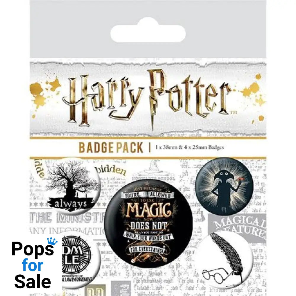 Harry Potter Pin-Back Buttons 5-Pack Symbols Pins & Brooches