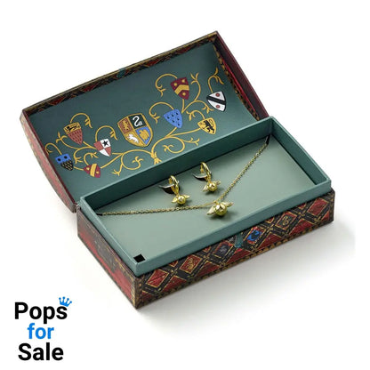 Harry Potter: Quidditch Golden Snitch Necklace and Earrings Gift Set (Golden Tone) Pendants & necklaces,Earrings