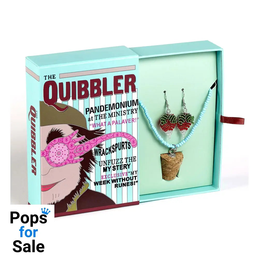 Harry Potter: Quidditch Luna Beaded Cork Charm Necklace and Radish Earrings Gift Set