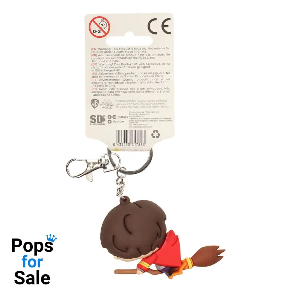 Harry Potter Rubber Keychain Harry Potter & Broomstick 7 cm Keyrings