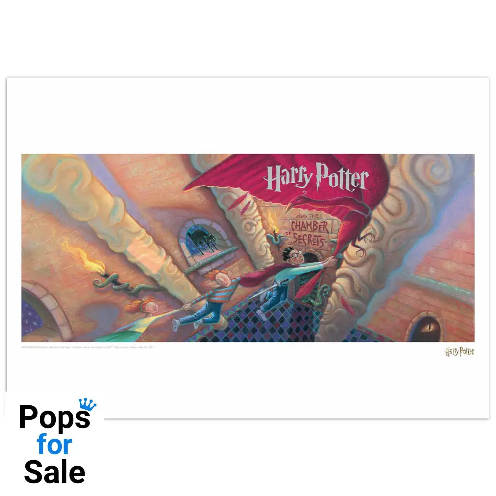 Harry Potter & the Chamber of Secrets Book Cover Artwork Limited Edition Art Print Wall Art