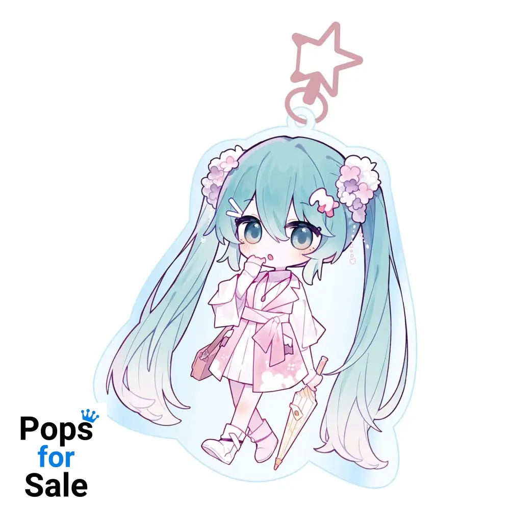 Hatsune Miku Acrylic Keychain Kawaii Summer Time Merchandise