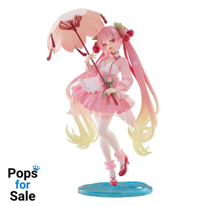 Hatsune Miku AMP PVC Statue Newley Written Sakura Miku Sakura Dress Ver. 21 cm