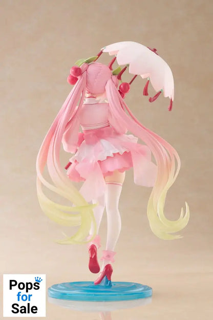Hatsune Miku AMP PVC Statue Newley Written Sakura Miku Sakura Dress Ver. 21 cm