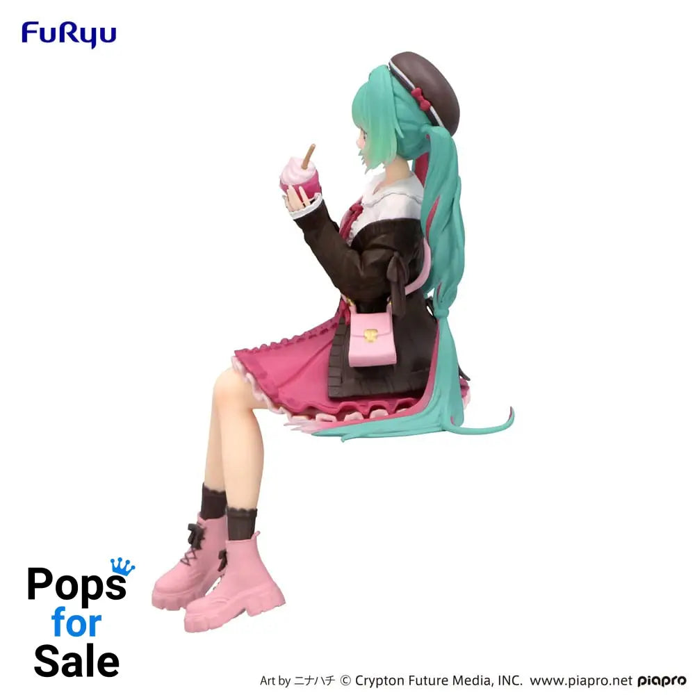 Hatsune Miku Noodle Stopper PVC Statue Autumn Date Pink Color Ver. 14 cm