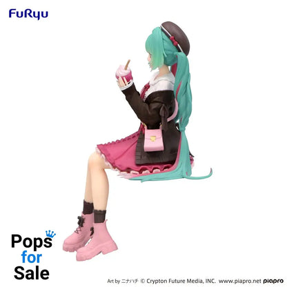 Hatsune Miku Noodle Stopper PVC Statue Autumn Date Pink Color Ver. 14 cm